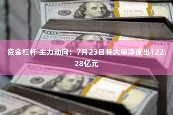 资金杠杆 主力动向：7月23日特大单净流出122.28亿元