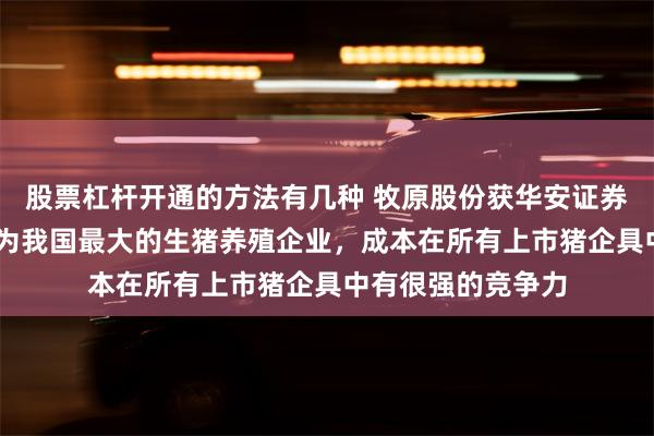 股票杠杆开通的方法有几种 牧原股份获华安证券买入评级 公司作为我国最大的生猪养殖企业，成本在所有上市猪企具中有很强的竞争力