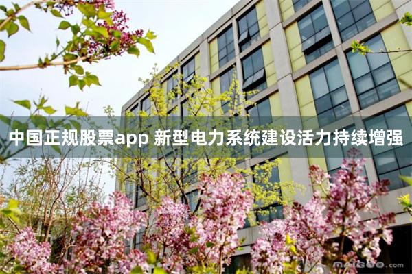 中国正规股票app 新型电力系统建设活力持续增强