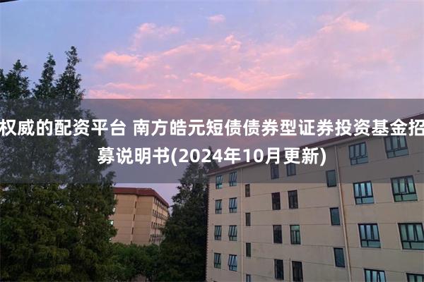 权威的配资平台 南方皓元短债债券型证券投资基金招募说明书(2024年10月更新)