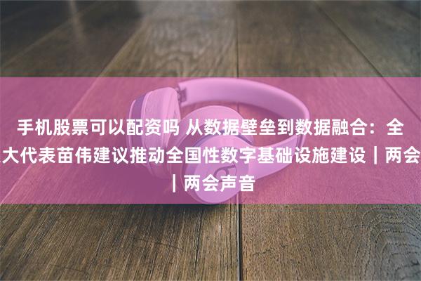 手机股票可以配资吗 从数据壁垒到数据融合：全国人大代表苗伟建议推动全国性数字基础设施建设｜两会声音